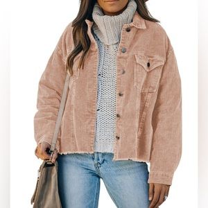 Andree by Unit All The Time Corduroy Pink Shacket Size Medium NWT